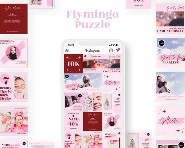 instagram puzzle template for beauty business flymingo