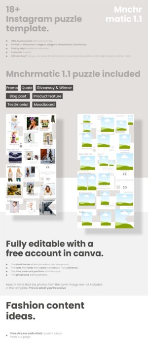 instagram puzzle template for fashion business monochromatic 1.1