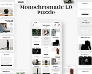 instagram puzzle template for fashion business monochromatic 1.0