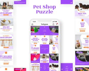 instagram puzzle template for pet shop