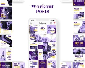 instagram post template for sport business workout