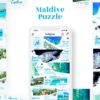 instagram puzzle template for travel business maldive