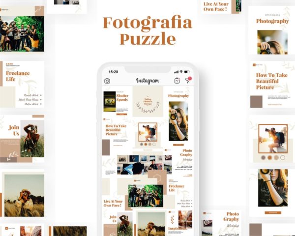 canva instagram puzzle template for photography business fotografia