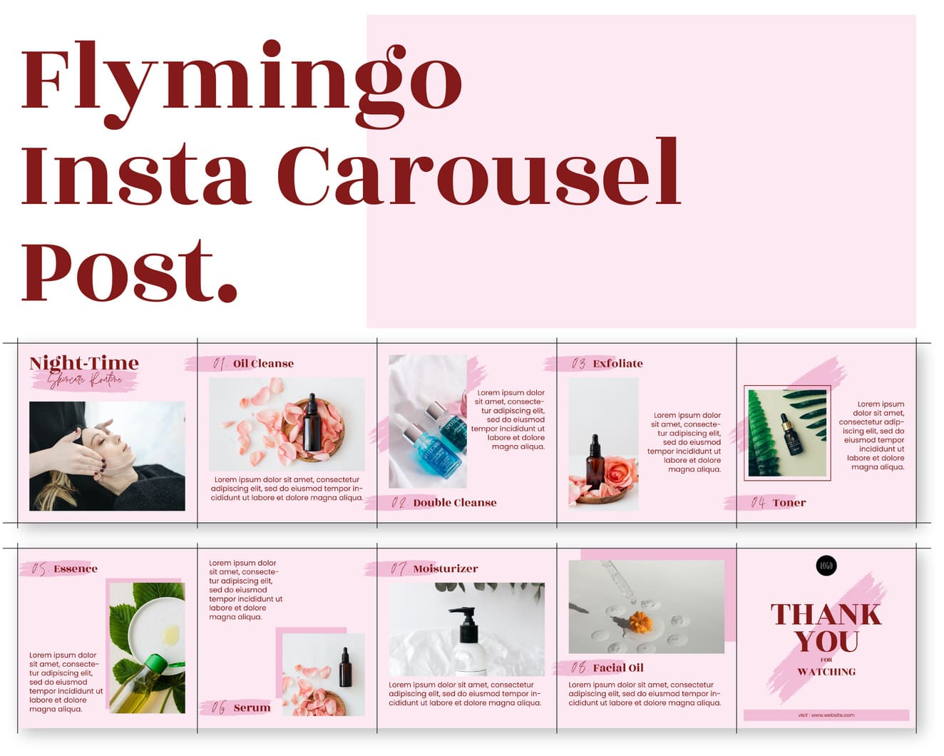 instagram carousel template for beauty business flymingo