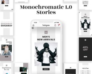 instagram story template for fashion business monochromatic 1.0