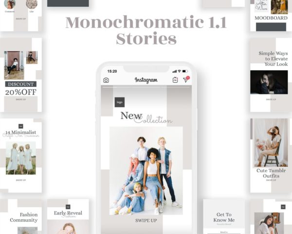 instagram story template for fashion business monochromatic 1.1