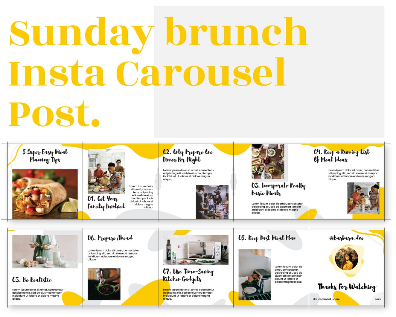 instagram carousel template for food business sunday brunch