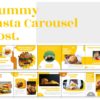 instagram carousel template for food business yummy