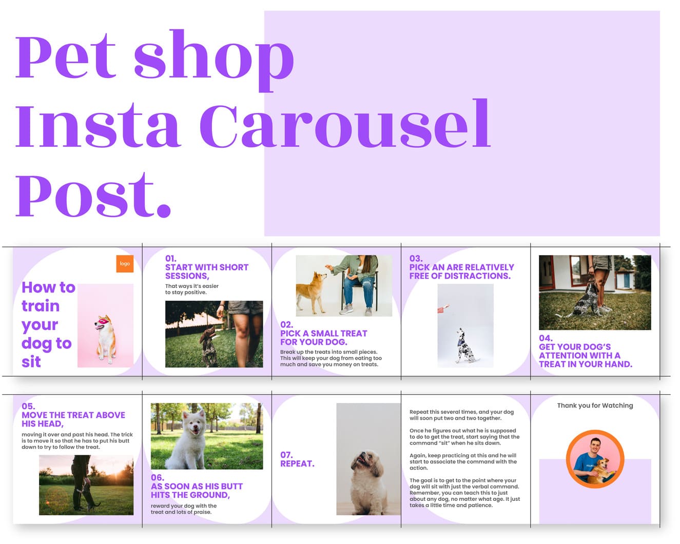 instagram carousel template for pet shop
