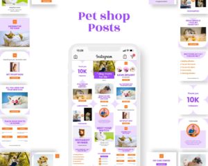 instagram post template for pet shop
