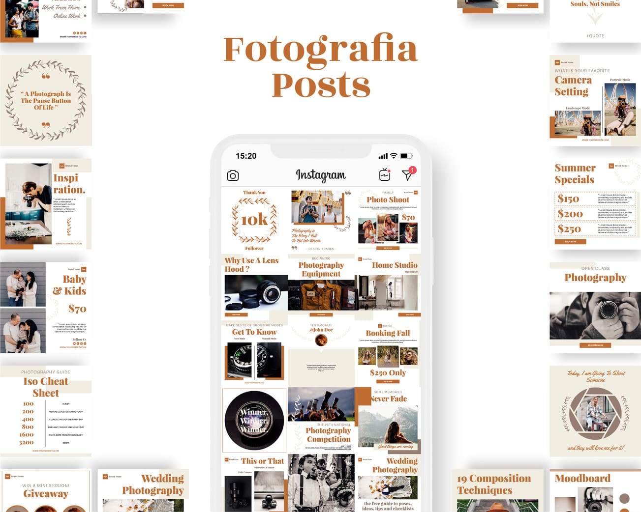 canva instagram post template for photography business fotografia
