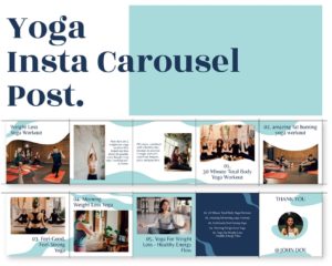instagram carousel template for sport business yoga