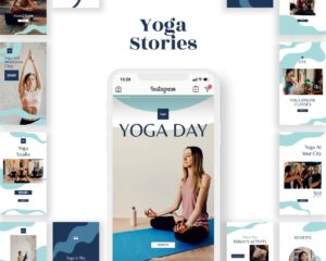 instagram story template for sport business yoga