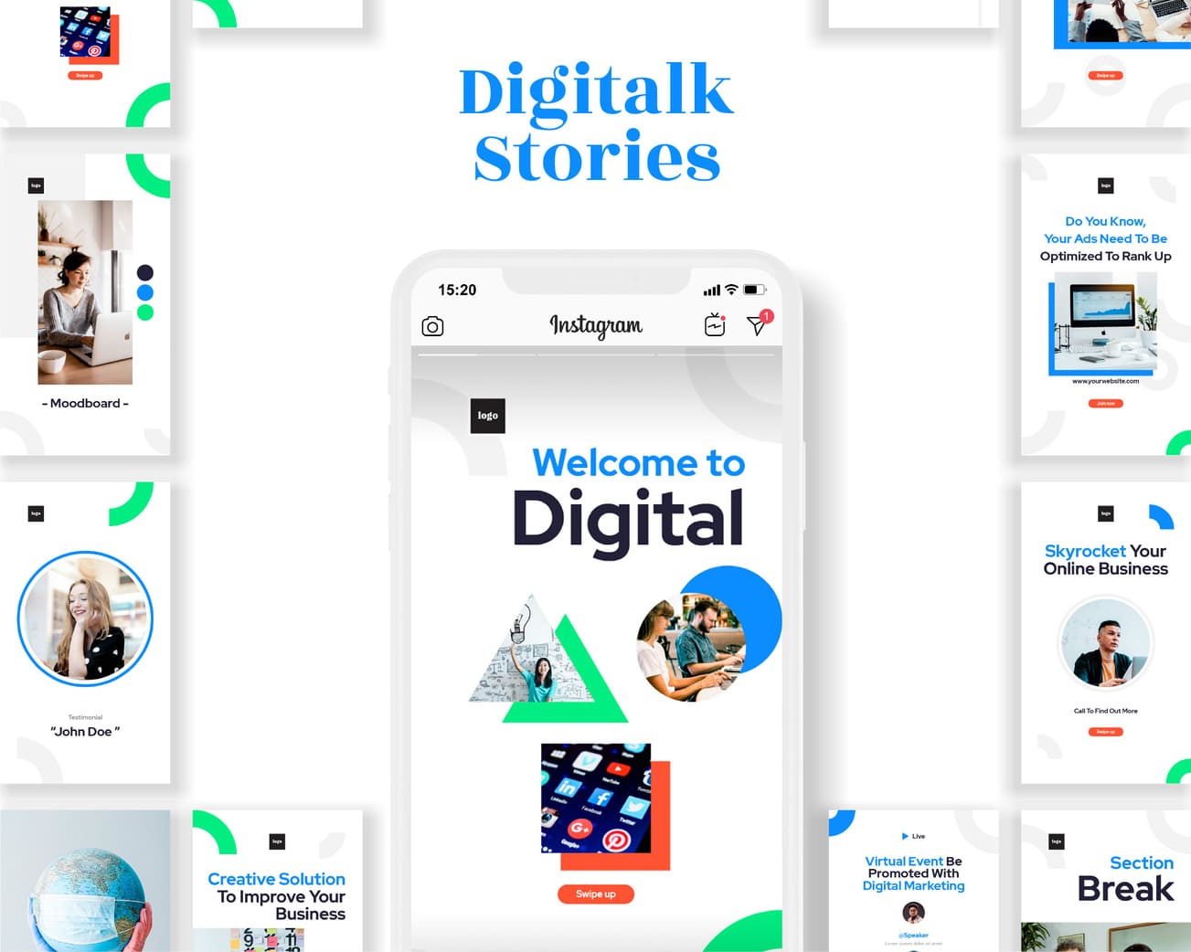 canva instagram story template for tech business digitalk