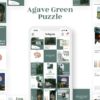 canva instagram puzzle template for travel business agave green