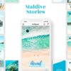 instagram story template for travel business maldive