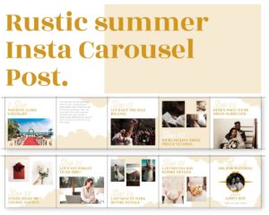 instagram carousel template for wedding business rustic summer