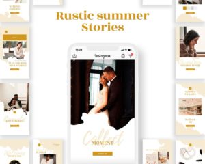 instagram story template for wedding business rustic summer