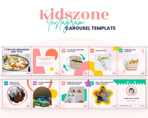 canva instagram carousel template for kids business kidszone