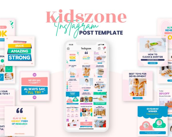 canva instagram post template for kids business kidszone