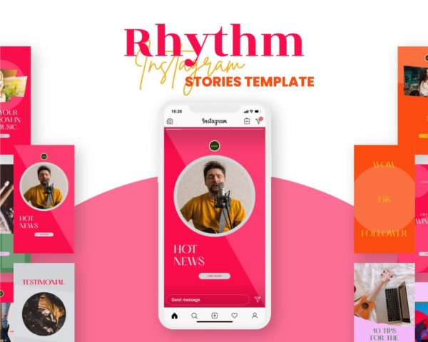 canva instagram story template for music business rhythm