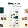 canva instagram post template for wellness business senses