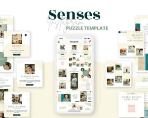 canva instagram puzzle template for wellness business senses