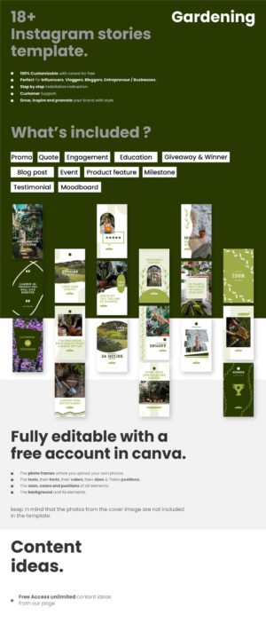 gardening nature canva instagram story feature