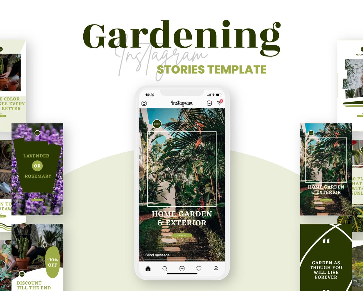 canva instagram story template for nature business gardening