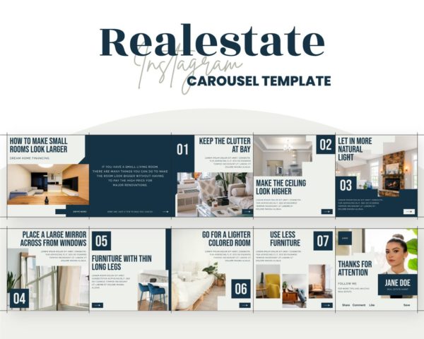 canva instagram carousel template for real estate agent