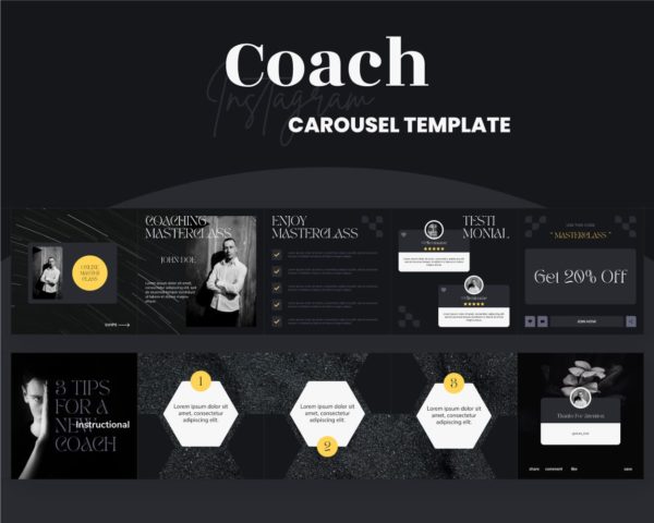 canva instagram carousel template for coaching