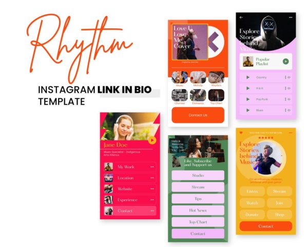 canva biolink website rhythm for music business