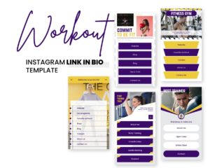 workout instagram biolink for fitness sport business