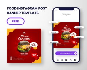 free download christmas promo food instagram post template
