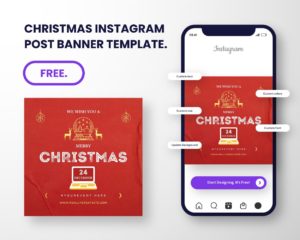 free download christmas event post banner instagram for canva