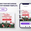 free download christmas and new year instagram post banner for canva