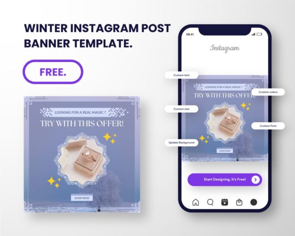 free download canva instagram banner for winter sale