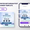 free download instagram promo post banner winter sale template canva