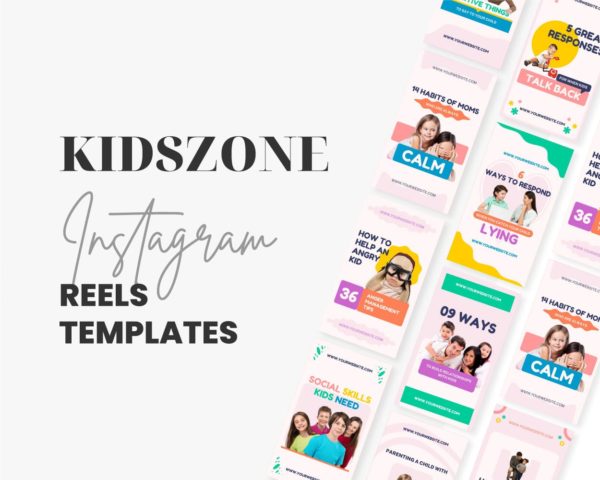 kidszone instagram reels template editable canva