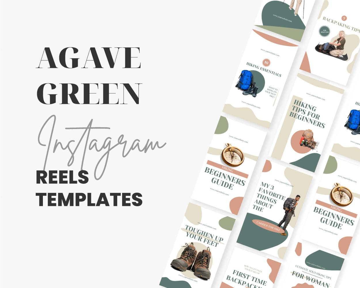 agave green instagram reels template editable canva
