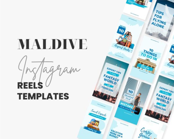 maldive instagram reels template editable canva