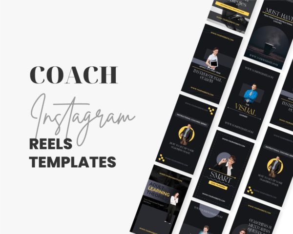 instagram reels template editable canva for coach