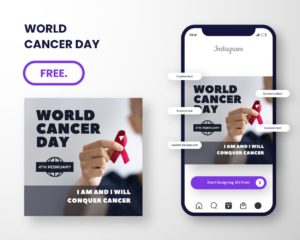 download free template editable canva for world cancer day