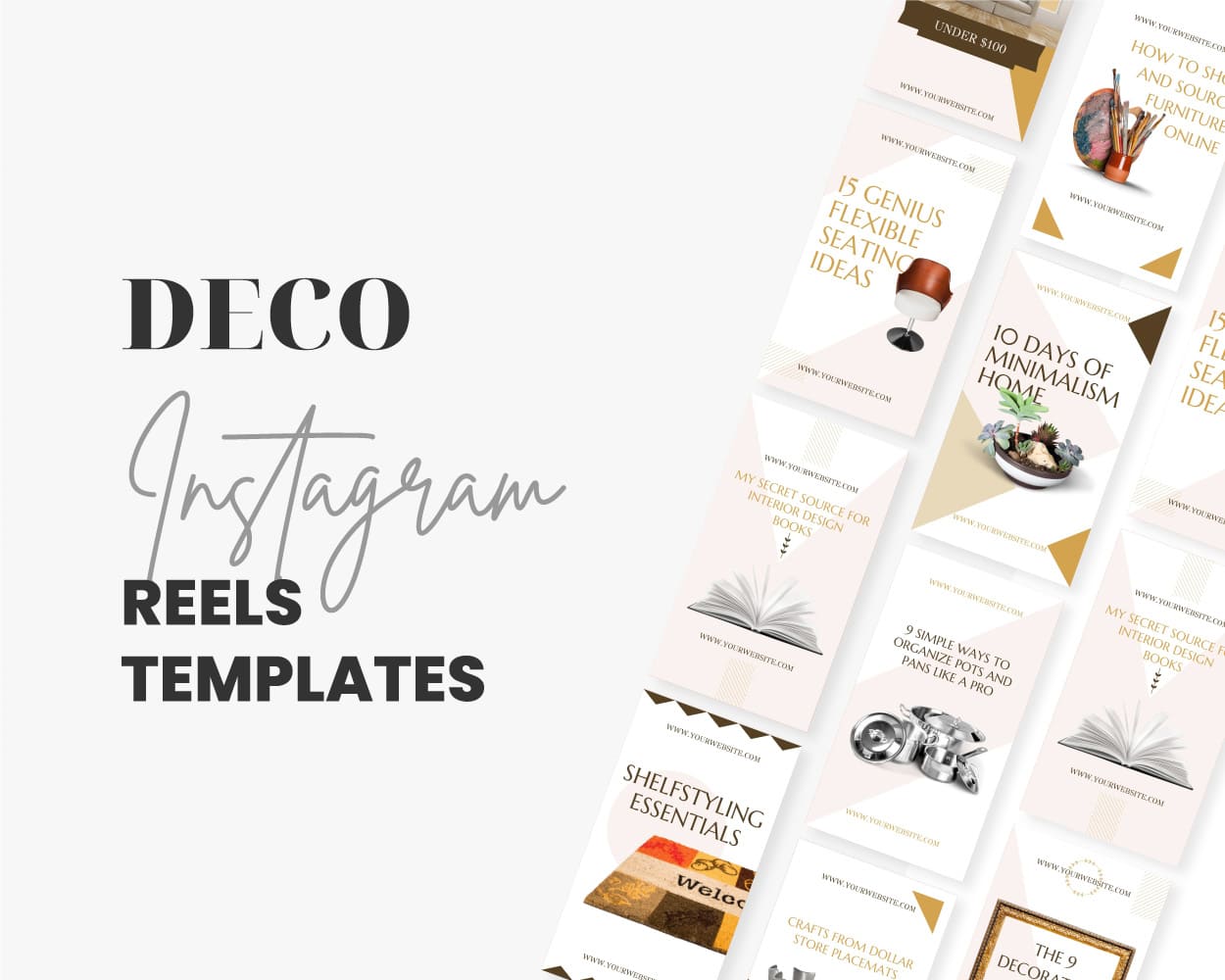 instagram reels template for home decor furnishing with editable canva