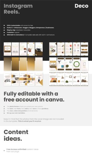 deco canva instagram reels template for furniture