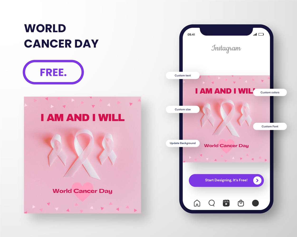 world cancer day canva template free download