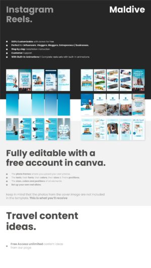 canva instagram reels template for travel agent