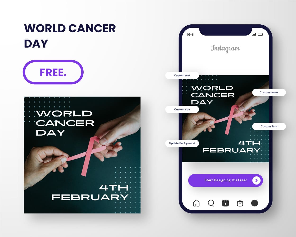 free canva template to celebrate world cancer day