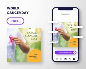 free access canva world cancer day template post banner premium