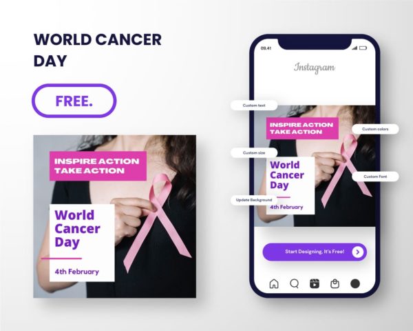 free canva template for world cancer day template